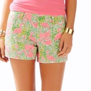 Lilly Pulitzer Callahan size 0 pink flamingo shorts Excellent condition